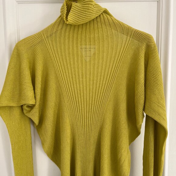 Bottega Veneta Lime Green Rib Seamless Silk Dress Large - Picture 3 of 6